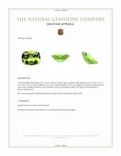 2.31 Ct. Green Peridot from Burma (Myanmar) Appraisal
