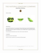 2.31 Ct. Green (Lime Green) Peridot from Burma (Myanmar) Appraisal