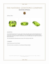 2.15 Ct. Green (Lime Green) Peridot from Burma (Myanmar) Appraisal