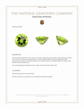 2.89 Ct. Yellowish Green Peridot from Burma (Myanmar) Appraisal