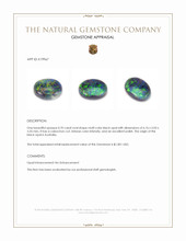 0.70 Ct. Multi Color Cabochon Black Opal (Dark Opal) from Australia Appraisal