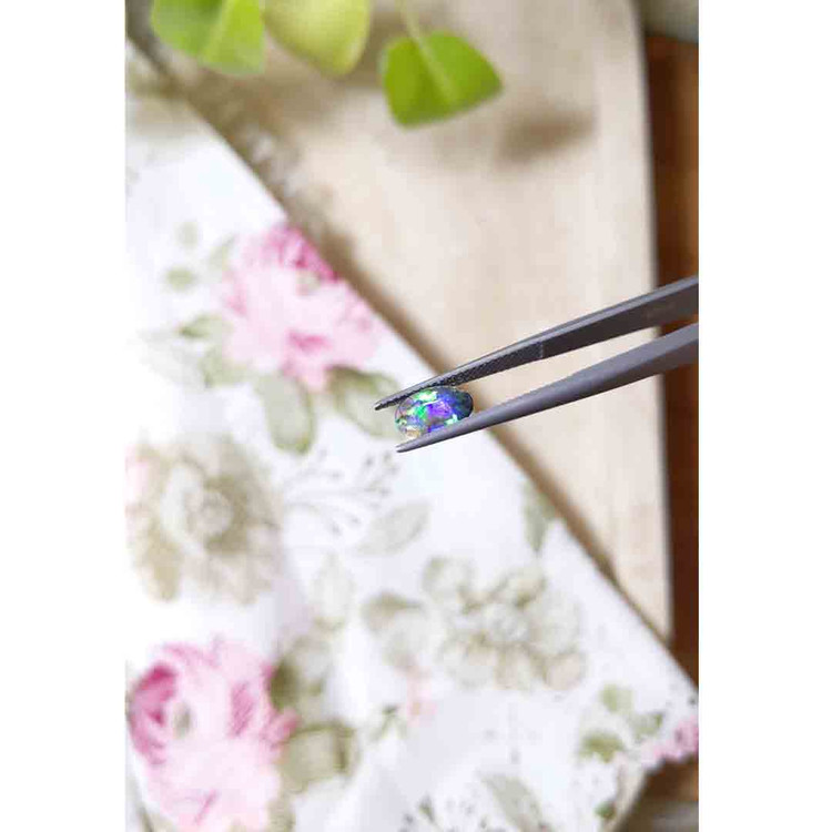 0.73 Ct. Cabochon Black Opal from Australia