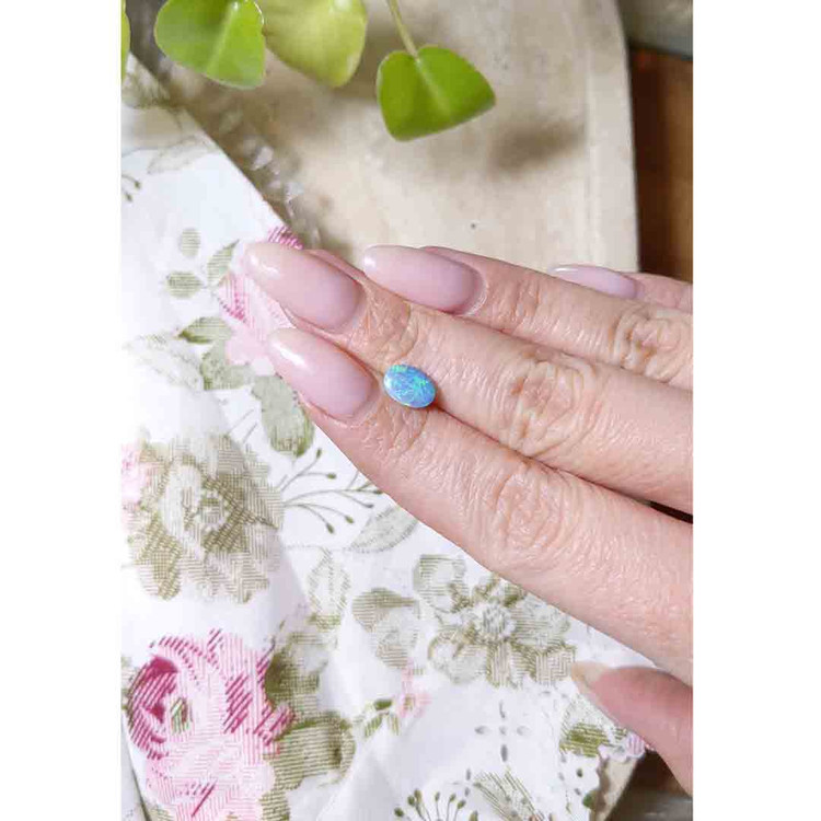 0.81 Ct. Cabochon Semi-Black Opal from Australia