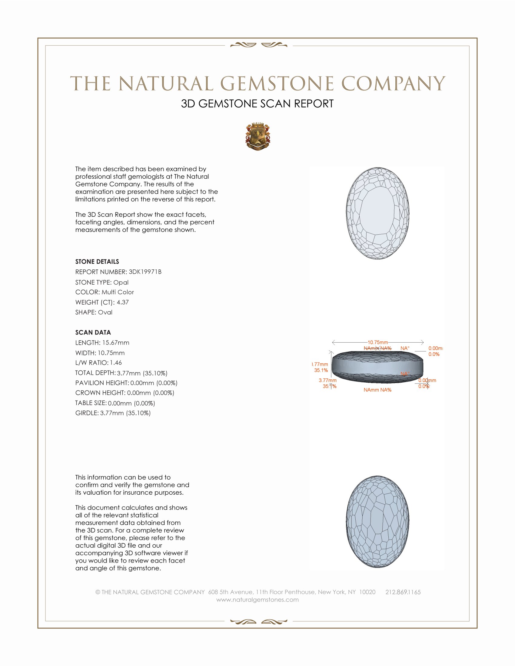 4.37 Ct. Black Opal from Australia