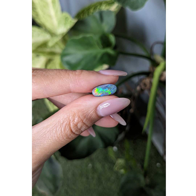 1.79 Ct. Cabochon Semi-Black Opal from Australia