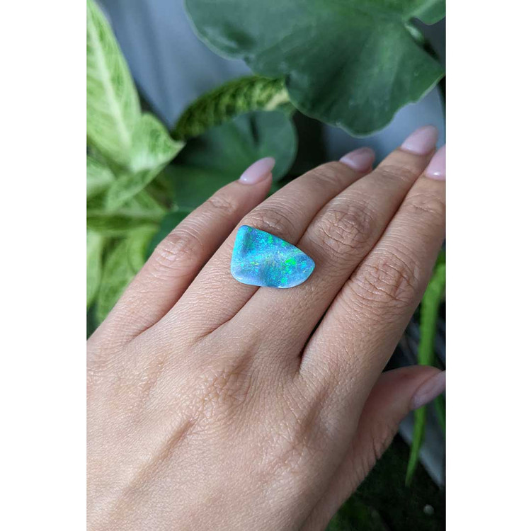 5.88 Ct. Cabochon Semi-Black Opal from Australia