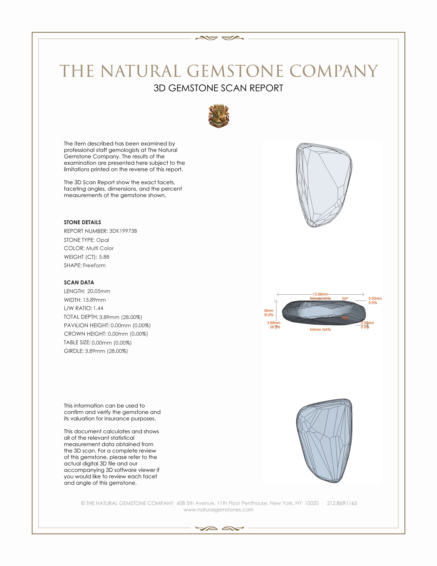 5.88 Ct. Cabochon Semi-Black Opal from Australia