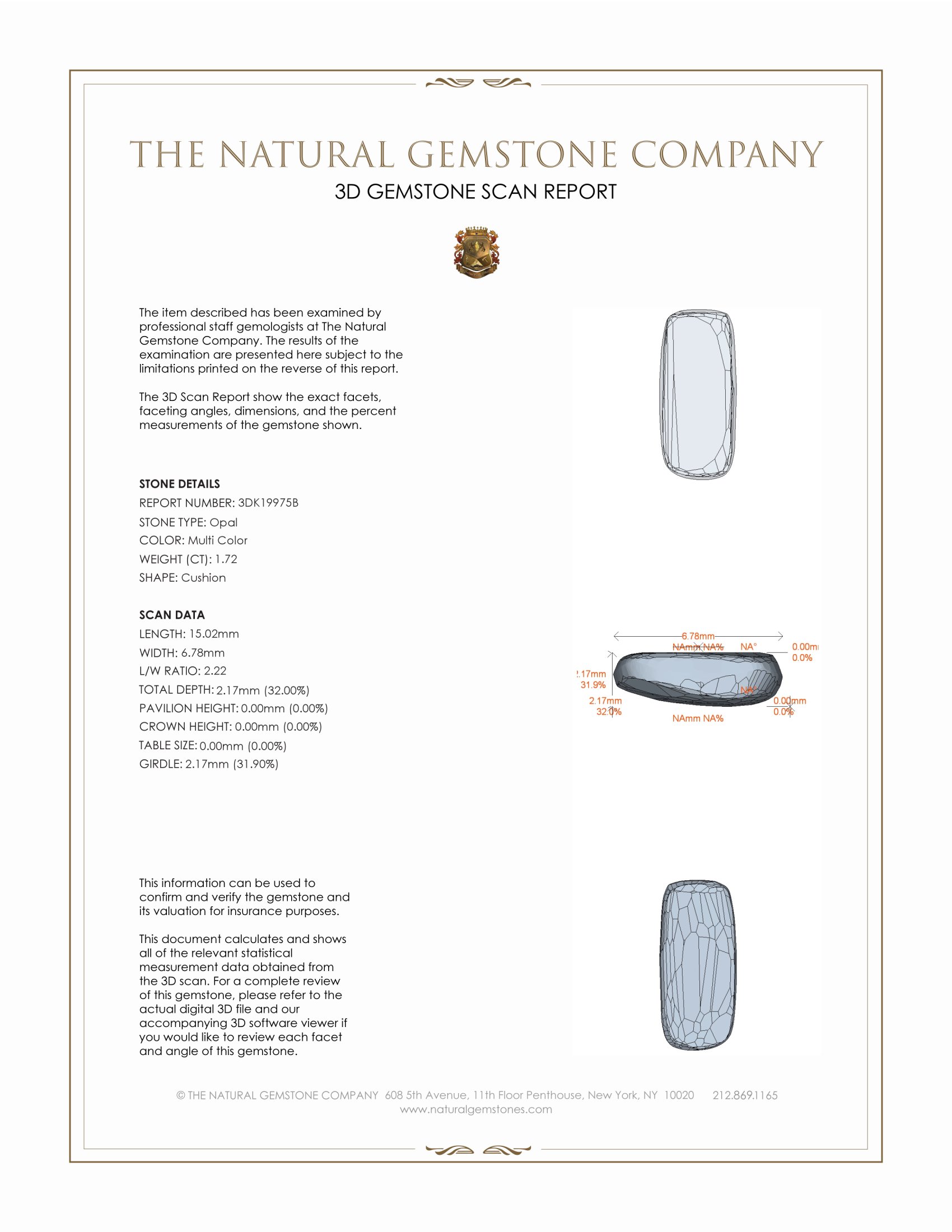 1.72 Ct. Black Opal from Australia