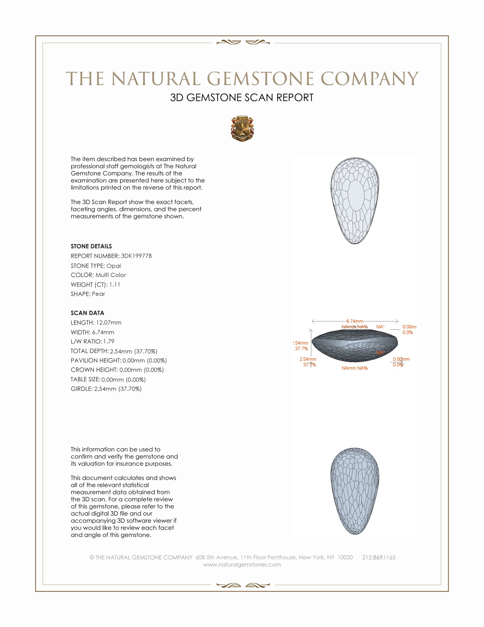 1.11 Ct. Cabochon Semi-Black Opal from Australia