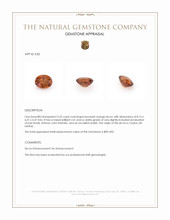 2.25 Ct. Brownish Orange Zircon from Ceylon (Sri Lanka) Appraisal