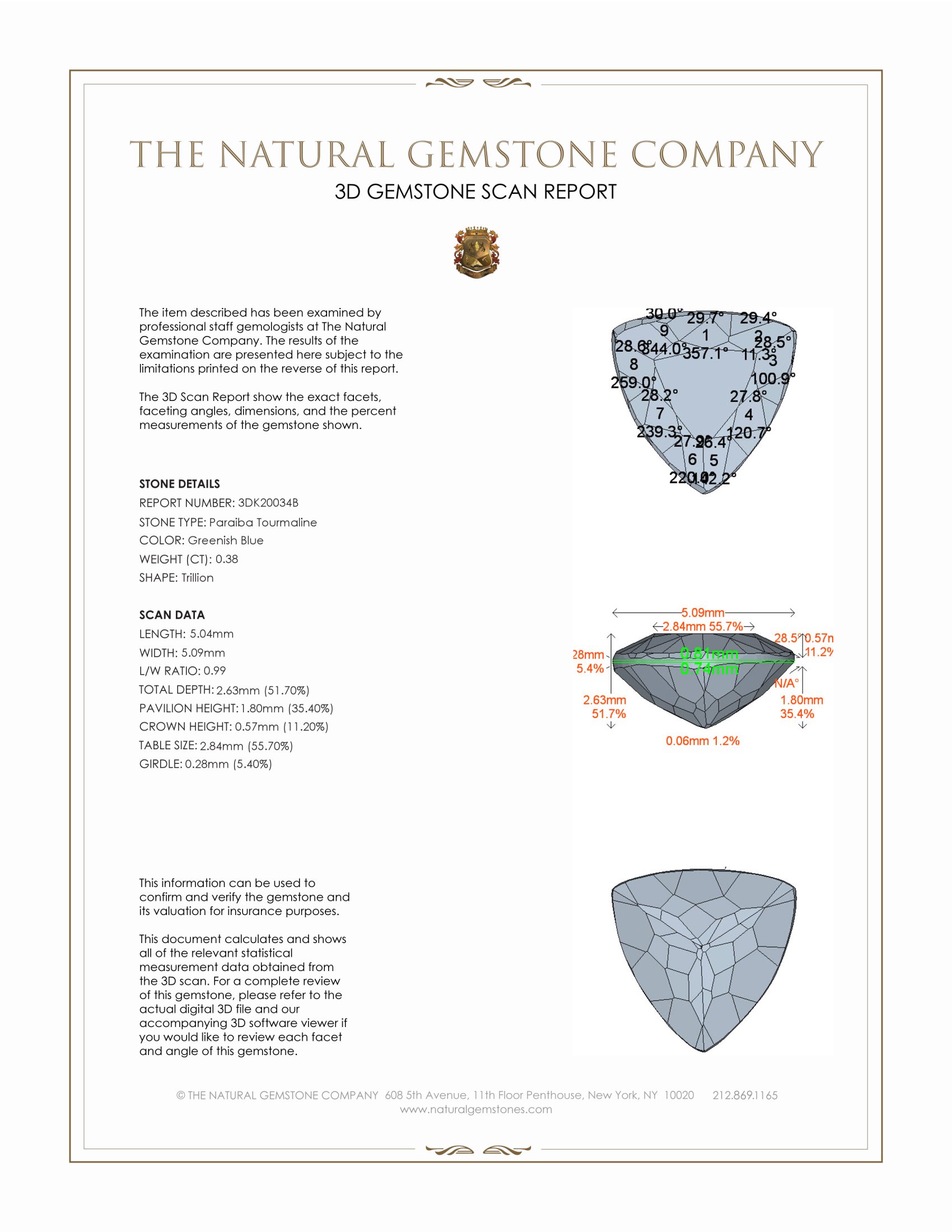 0.38 Ct. Paraiba Tourmaline from Brazil