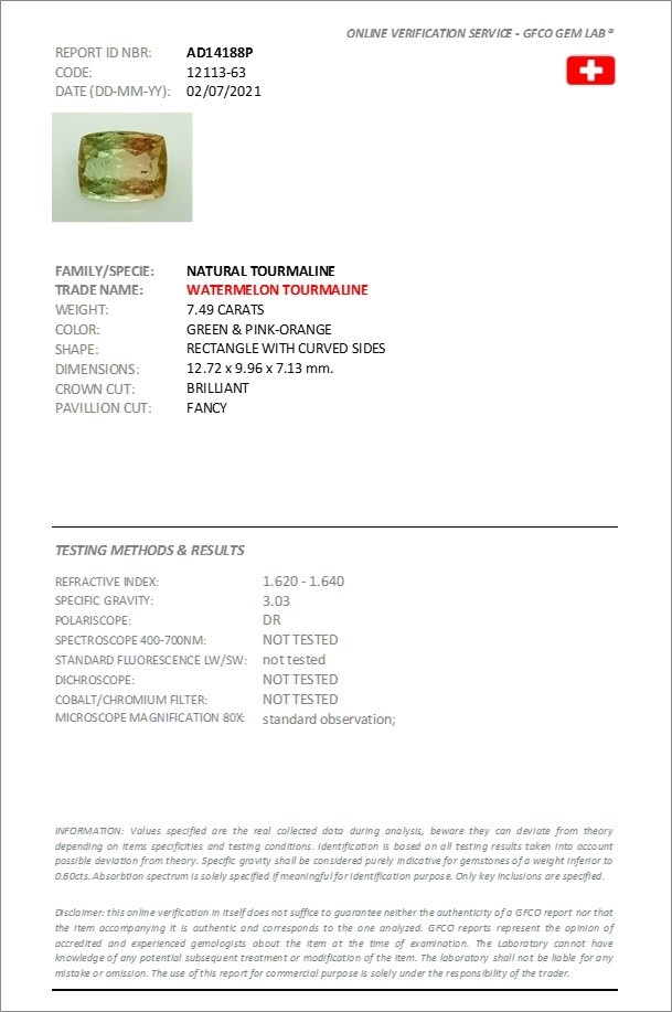 7.49 Ct. Tourmaline from Mozambique