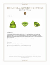 2.11 Ct. Green Peridot from Burma (Myanmar) Appraisal