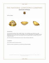 1.82 Ct. Yellow Zircon from Ceylon (Sri Lanka) Appraisal
