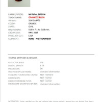 3.84 Ct. Zircon from Ceylon (Sri Lanka) Scan Report