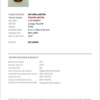 3.34 Ct. Orangish Brown Zircon from Ceylon (Sri Lanka) Scan Report
