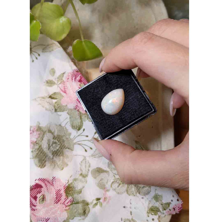 10.32 Ct. Cabochon White Opal from Ethiopia