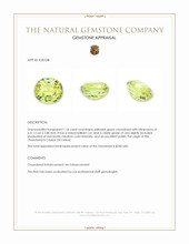 1.18 Ct. Yellowish Green Chrysoberyl from Ceylon (Sri Lanka) Appraisal