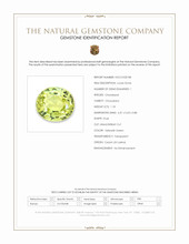 1.18 Ct. Yellowish Green Chrysoberyl from Ceylon (Sri Lanka) Scan Report