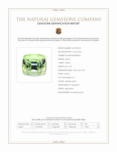 2.34 Ct. Yellowish Green Peridot from Afghanistan Scan Report