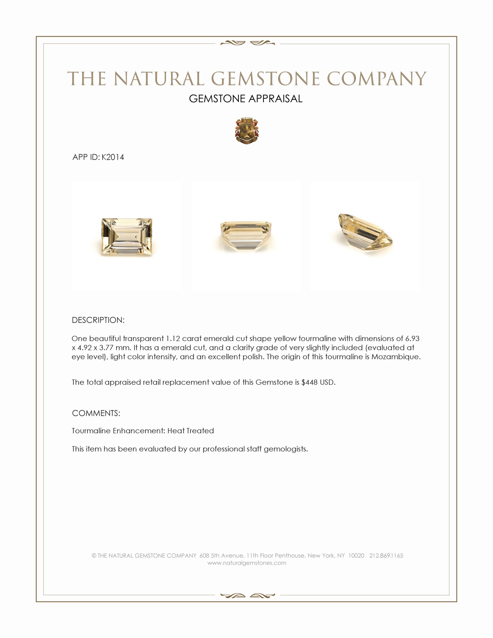 1.12 Ct. Tourmaline from Mozambique