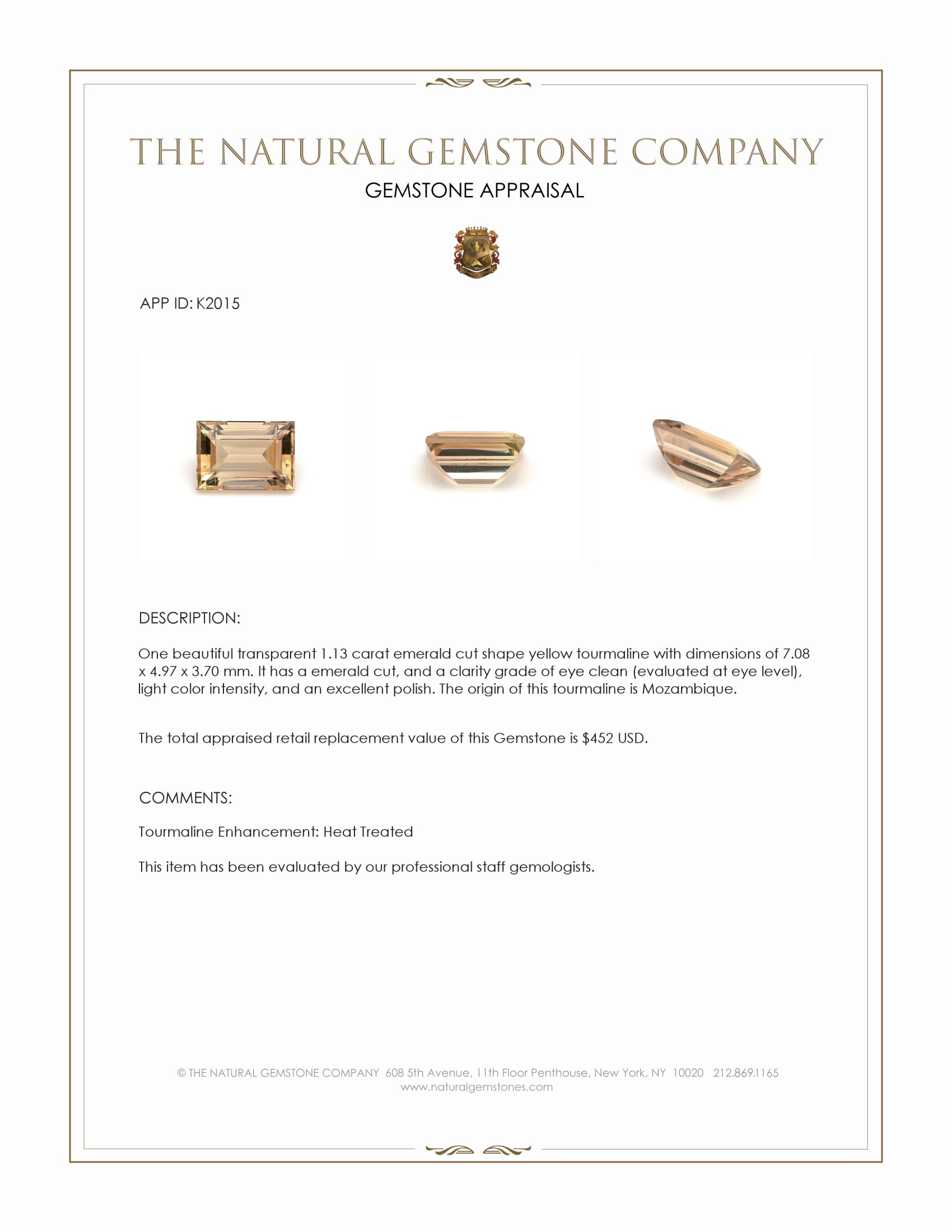 1.13 Ct. Tourmaline from Mozambique