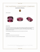 3.80 Ct. Rhodolite Garnet from Tanzania Appraisal