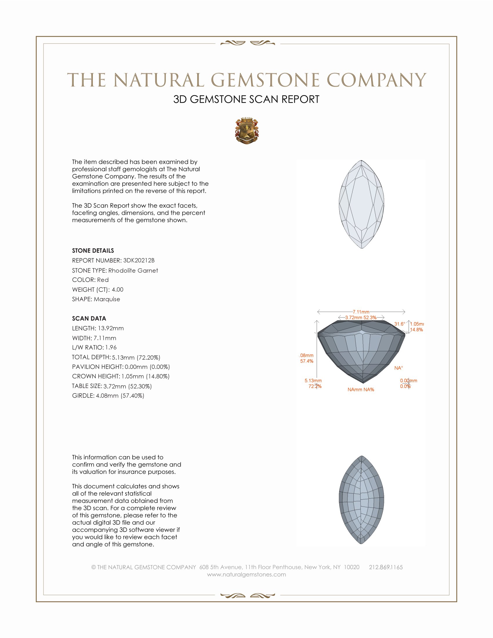 4.00 Ct. Rhodolite Garnet from Tanzania