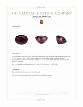 8.50 Ct. Purplish Red Rhodolite Garnet from Tanzania Appraisal