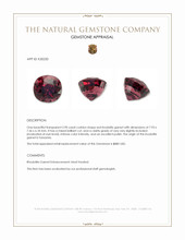 2.90 Ct. Rhodolite Garnet from Tanzania Appraisal