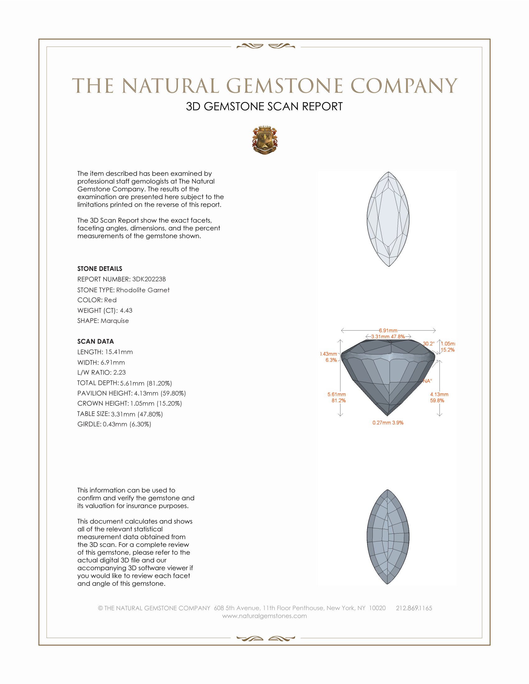 4.43 Ct. Rhodolite Garnet from Tanzania