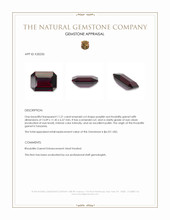 11.21 Ct. Purplish Red Rhodolite Garnet from Tanzania Appraisal