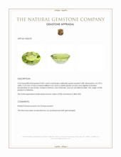 0.83 Ct. Yellowish Green Peridot from Pakistan Appraisal