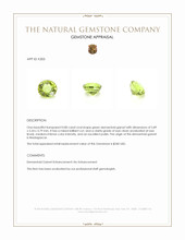 0.80 Ct. Green Demantoid Garnet from Madagascar Appraisal