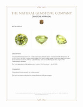5.51 Ct. Yellowish Green Chrysoberyl from Tanzania Appraisal