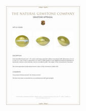 1.29 Ct. Greenish Yellow Cabochon Chrysoberyl from Tanzania Appraisal