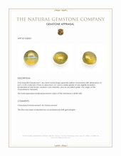 1.46 Ct. Greenish Yellow Cabochon Chrysoberyl from Tanzania Appraisal