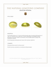 1.52 Ct. Greenish Yellow Cabochon Chrysoberyl from Tanzania Appraisal