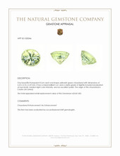 0.64 Ct. Yellowish Green Chrysoberyl from Ceylon (Sri Lanka) Appraisal