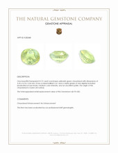 0.72 Ct. Yellowish Green Chrysoberyl from Ceylon (Sri Lanka) Appraisal