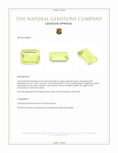 0.54 Ct. Yellowish Green Chrysoberyl from Ceylon (Sri Lanka) Appraisal