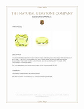 0.62 Ct. Yellow Chrysoberyl from Ceylon (Sri Lanka) Appraisal