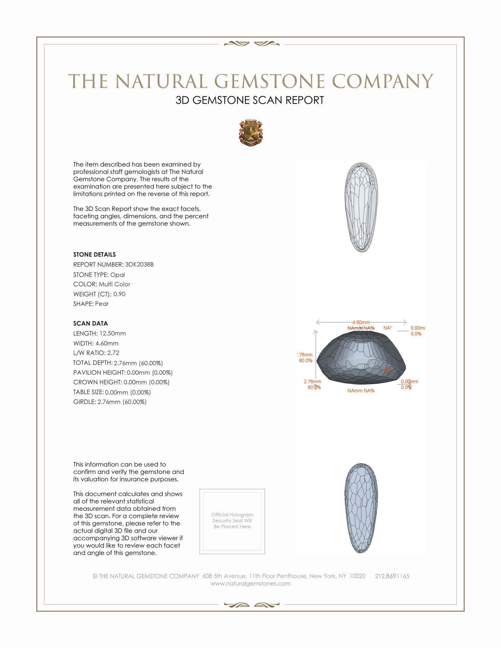 0.90 Ct. Cabochon Semi-Black Opal from Australia