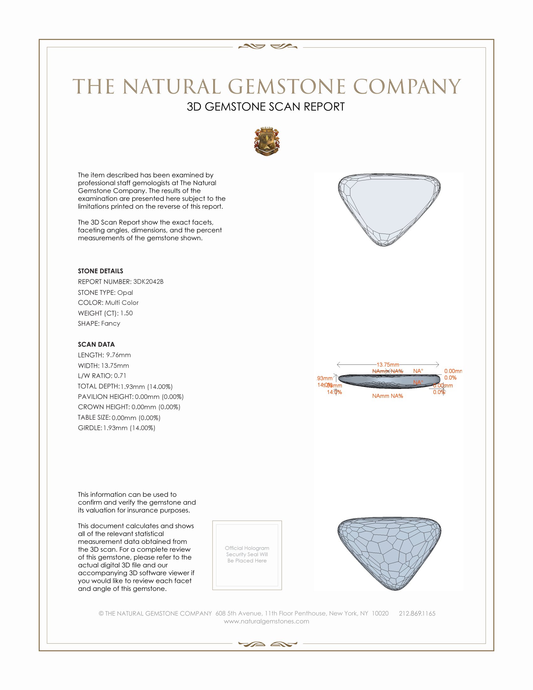 1.50 Ct. Crystal/Jelly Opal from Australia