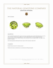 0.93 Ct. Yellowish Green Peridot from Pakistan Appraisal