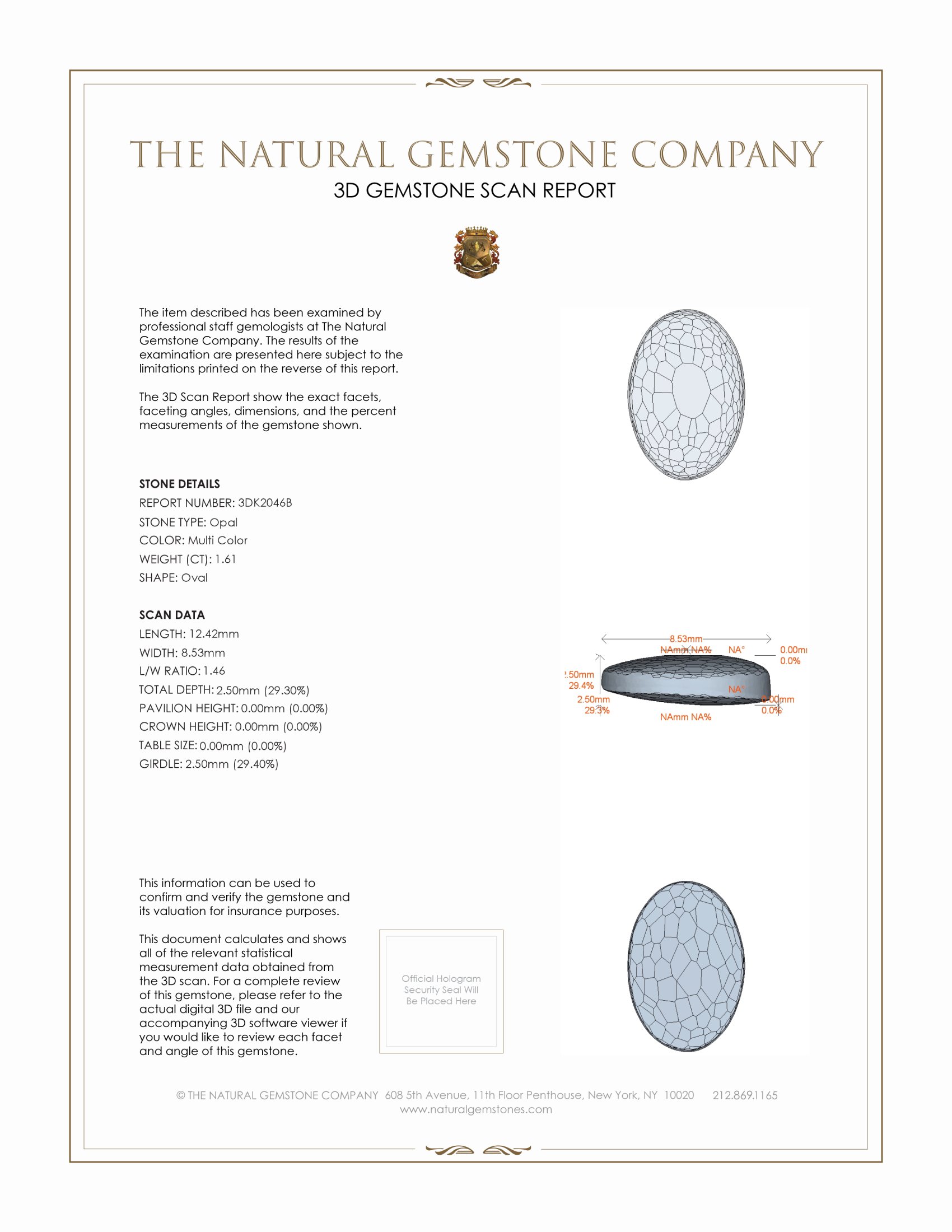 1.61 Ct. Crystal/Jelly Opal from Australia