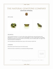 1.23 Ct. Yellowish Green Demantoid Garnet from Madagascar Appraisal
