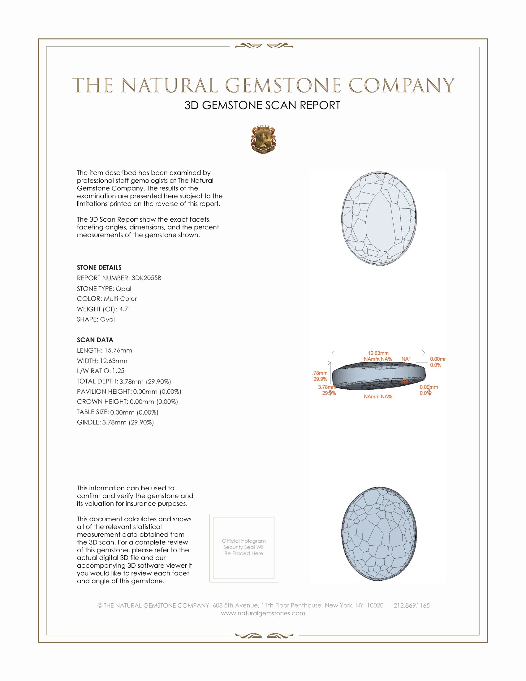 4.71 Ct. Black Opal from Australia