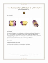 13.19 Ct. Bi Color Ametrine from Ceylon (Sri Lanka) Appraisal