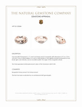 1.71 Ct. Peach Morganite from Brazil Appraisal